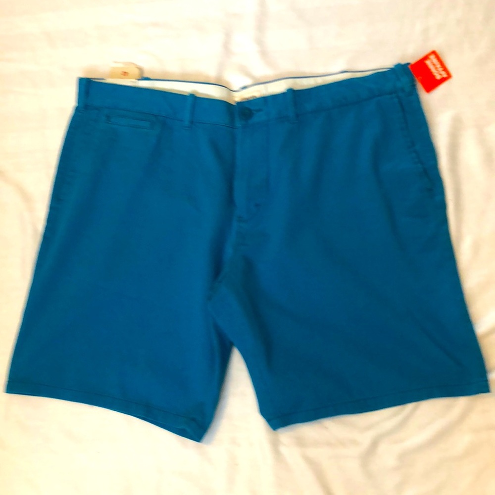 DENVER HAYES MEN’S 42 FLAT FRONT SHORTS OCEAN BLUE 5 POCKET SHARP CASUAL #086